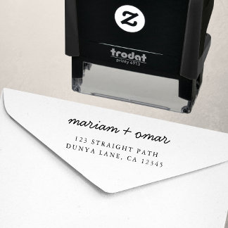 Modern Returadress i Simple Bröllop Självfärgande Stämpel