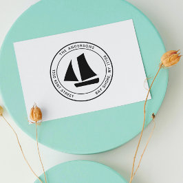 Modern Returadress med minimal Rustic Boat-teknik Självfärgande Stämpel