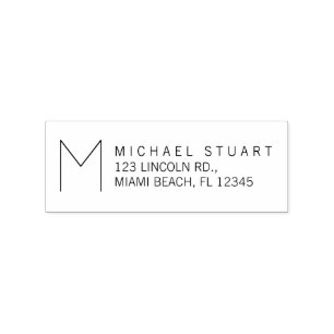 Modern Returadress med Monogram Stämpel