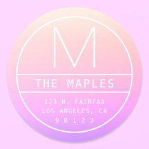 Modern Returadress och Monogram | Colorful Ombre