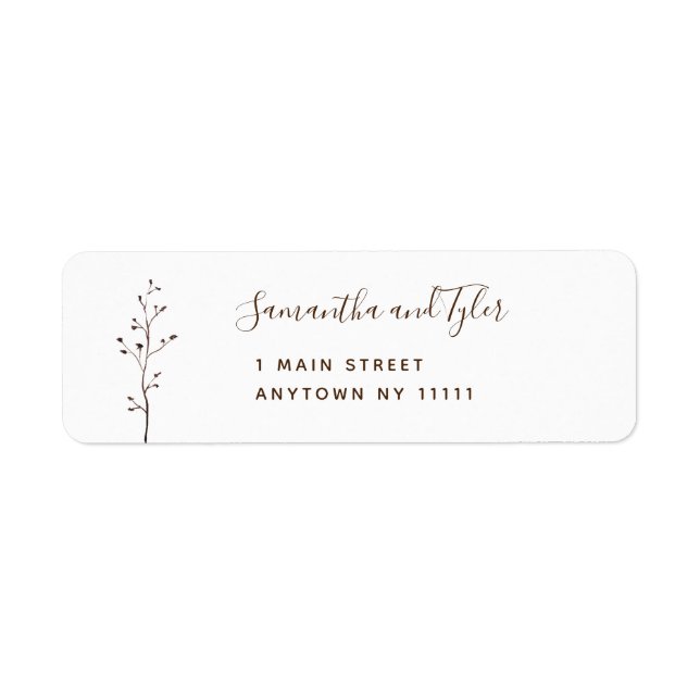 Modern returadressetikett för Rust Gren Returadress Etikett (Framsidan)