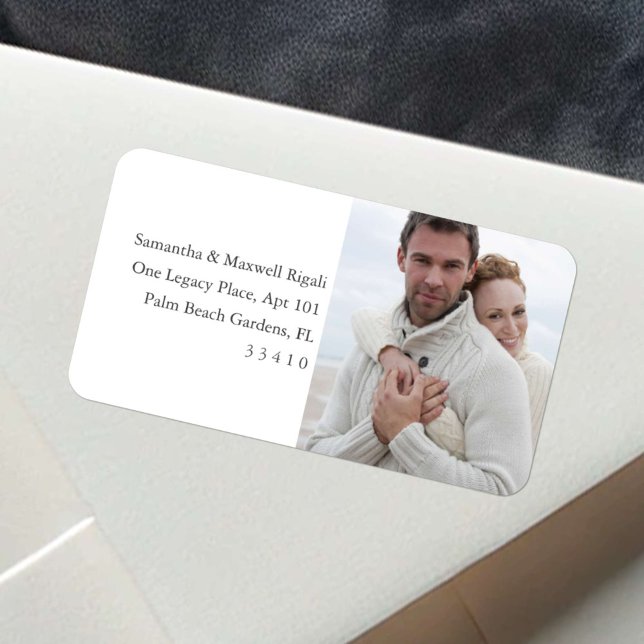 Modern Returetiketter för minimalt foto Adressetikett (Custom photo return address labels large personalize with your picture by Do Tell A Belle)
