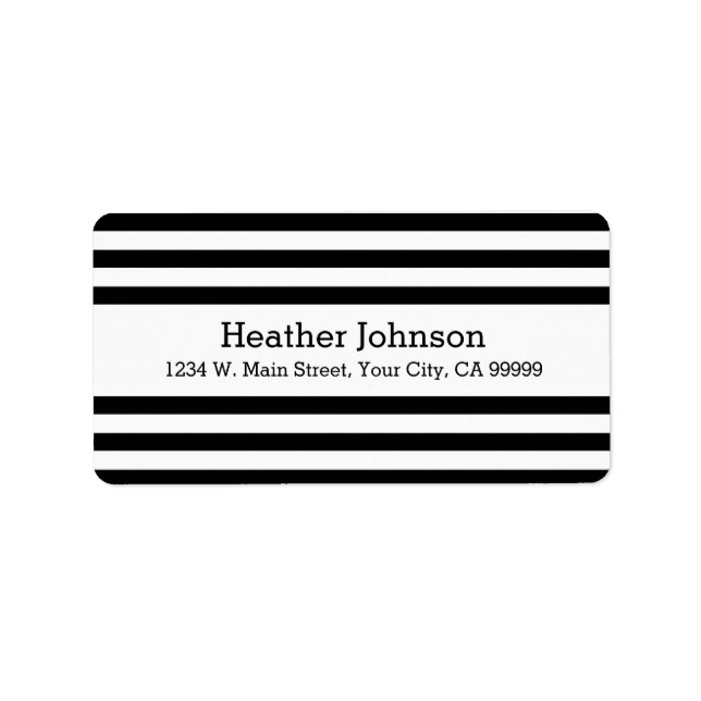Modern Returetiketter för svart och vitt Mod Adressetikett (Framsidan)
