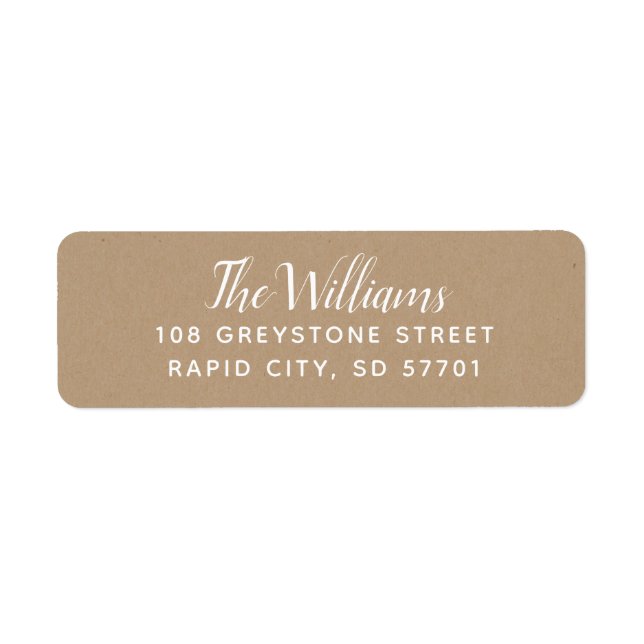 Modern Returetiketter i skript Returadress Etikett (Framsidan)