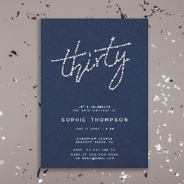 Modern Rhinestones Navy Blue Glam 30:e dagen Soire Inbjudningar