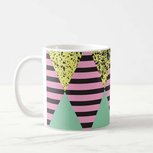 Modern Rhombus: Abstrakt Seamless Stil. Kaffemugg (Vänster)