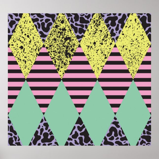 Modern Rhombus: Abstrakt Seamless Stil. Poster (Framsidan)