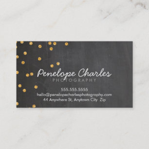 MODERN rik guld glitter konetti dots chalkboard Visitkort