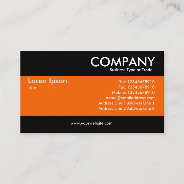 Modern - Rikens Orange Visitkort (Framsida)