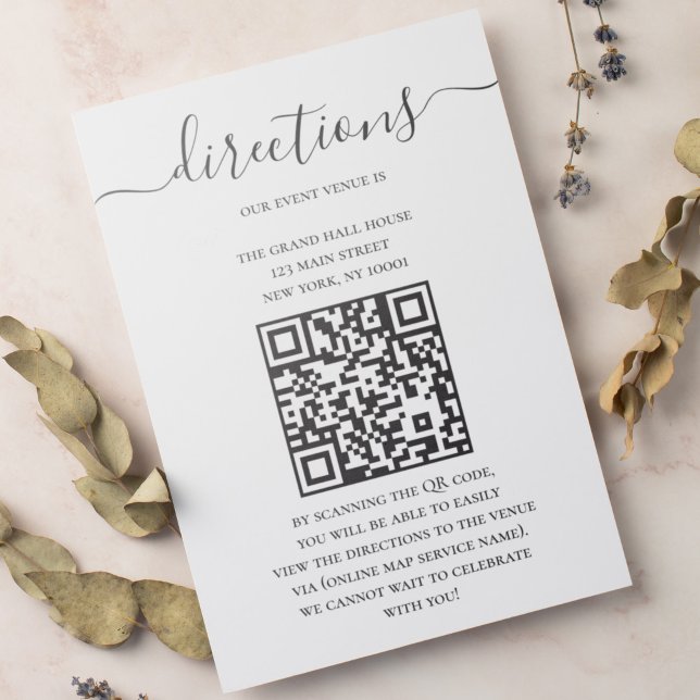 Modern riktning Digital Kartor med QR-kod Tilläggskort (Skapare uppladdad)