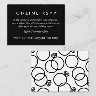 Modern Ringar Black White Bröllop Online OSA kort