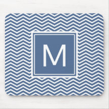 Modern Riverside Blue Chevrons och Monogram