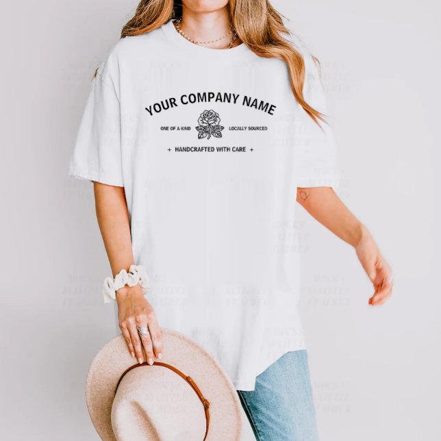 Modern Ro | Business Namn Company Black White T Shirt (Skapare uppladdad)