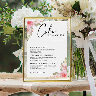 Modern Ro-Carnation Menu Cake Bröllop Cake-skylt Poster