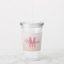Modern Ro Glitter Monogram Namn Take Away Mugg