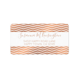 Modern Ro Gold Foil Chevron på White Adress Adressetikett