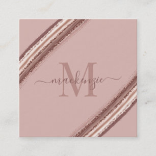 Modern Ro Gold Foil Copper-penselmonogram Fyrkantigt Visitkort