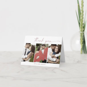 Modern Ro Guld 3-fotomall för, mappad Tack Kort