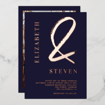 Modern ro guld ampersand namn fotot bröllop