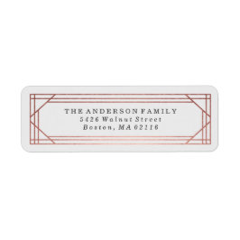 Modern Ro Guld Art Deco | HELGDAG Returadress Etikett