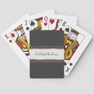 Modern Ro Guld Black Tribal Geometric Triangles Casinokort