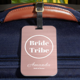Modern Ro Guld Bride Tribe Bachelorette Bagagebricka