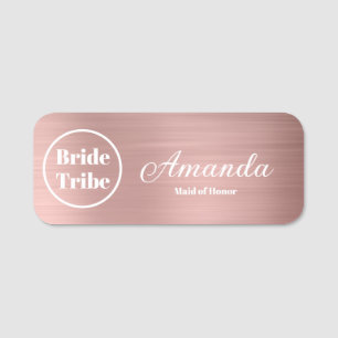 Modern Ro Guld Bride Tribe Bachelorette Namnbricka
