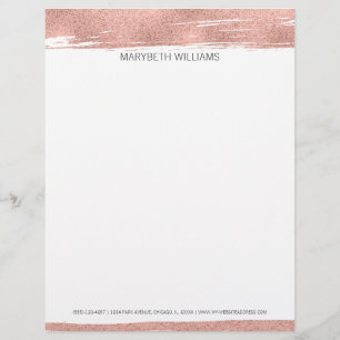 Modern Ro Guld Brushstroke Letterhead Brevhuvud