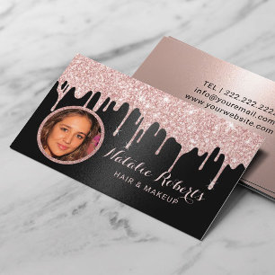 Modern Ro Guld driver Black Beauty Salon Photo Visitkort