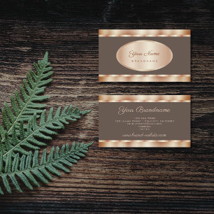 Modern Ro Guld Effect Färg med Mörk Brown Visitkort