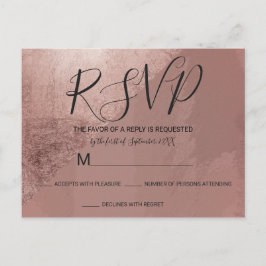 Modern Ro Guld Faux Foil Triangle RSVPs Inbjudan Vykort