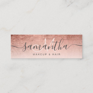 Modern ro guld-folie ombre makeup-hår mini visitkort