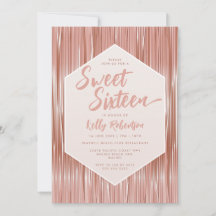 Modern Ro Guld Girly-skript Sweet sixteen