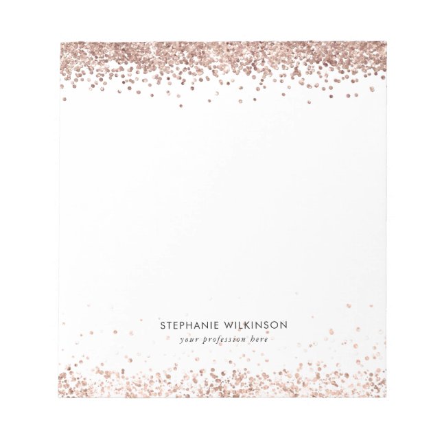 Modern Ro Guld Glitter Anteckningsblock (Framsida)