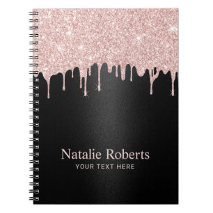 Modern Ro Guld Glitter driver Black Beauty Salon Anteckningsbok