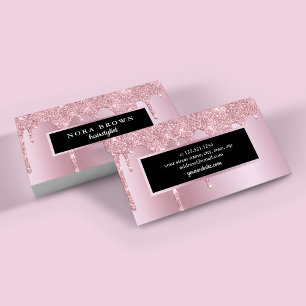 Modern ro guld glitter droppar hårstylist visitkort