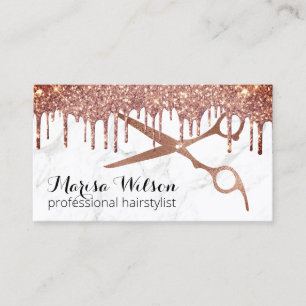 Modern ro guld glitter droppar marmor frisyr visitkort