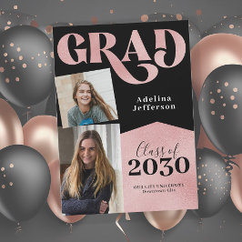 Modern ro guld glitter fotocollage studenten meddelande