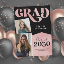 Modern ro guld glitter fotocollage studenten