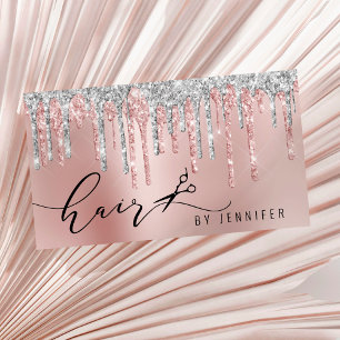 Modern ro guld glitter-sax hårstylist busi visitkort