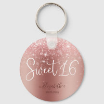 Modern Ro Guld Glitter Sweet 16