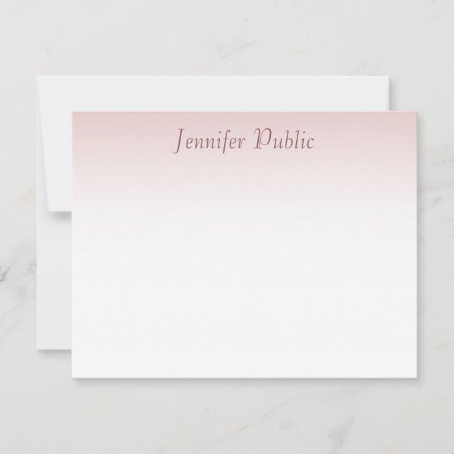 Modern Ro Guld-handskriftsmall för handskriftsskri Anteckningskort (Framsida)