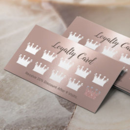 Modern Ro Guld Krona Beauty Salon Spa Loyalty Lojalitetskort