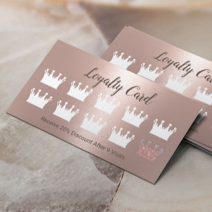 Modern Ro Guld Krona Beauty Salon Spa Loyalty Lojalitetskort
