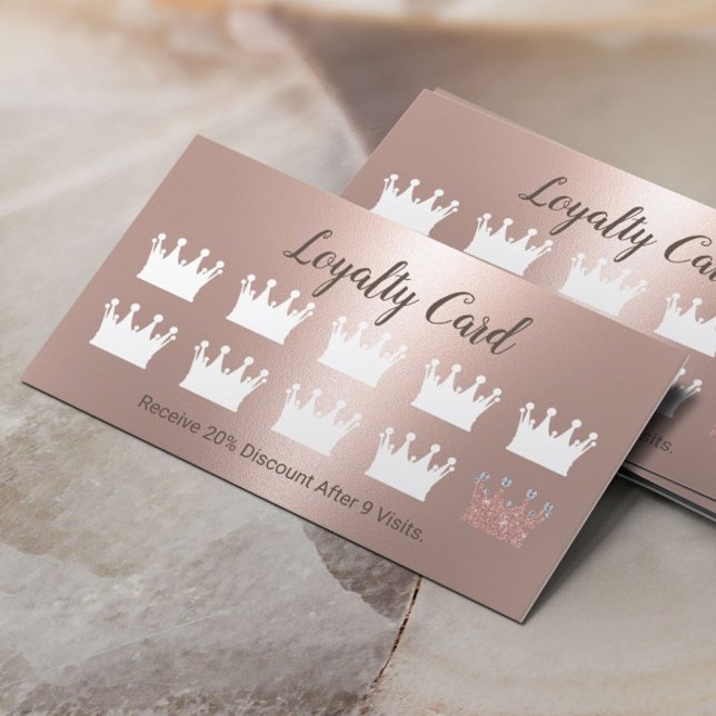 Modern Ro Guld Krona Beauty Salon Spa Loyalty Lojalitetskort (Skapare uppladdad)