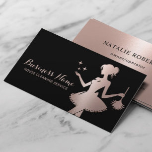 Modern Ro Guld Maid House Städning Service Visitkort