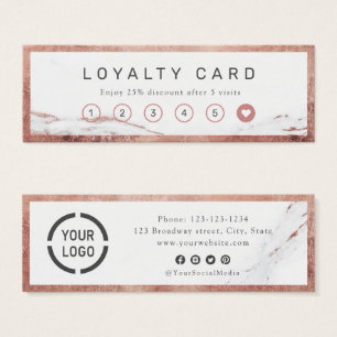Modern ro guld marble luxe business loyalty card litet visitkort
