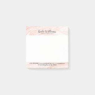 Modern Ro-guld Marble Swirls Post-it Block