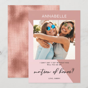 Modern Ro Guld Matron of Honor Frieri Inbjudningar