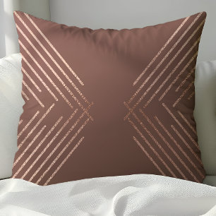 Modern Ro Guld Mauve Geometric Mönster Kudde